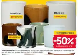 Rusta Telysholder Cleo tilbud