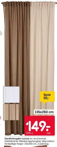 Rusta Gardinlengder Lovisa tilbud
