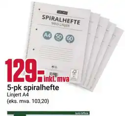 Europris 5-pk spiralhefte tilbud