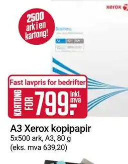 Europris A3 Xerox kopipapir tilbud