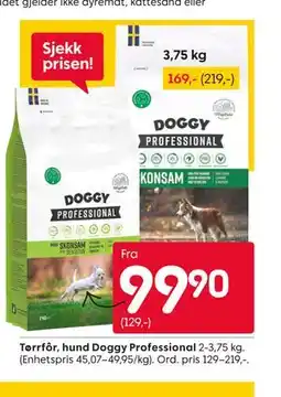 Rusta Tørrfôr, hund Doggy Professional tilbud