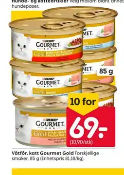Rusta Våtfôr, katt Gourmet Gold tilbud