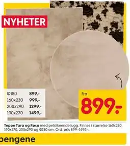 Rusta Teppe Tara og Rosa tilbud