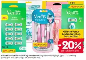 Rusta Gillette Venus barberhøvel og barberblad tilbud