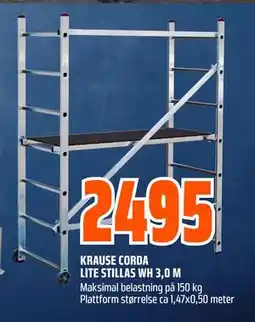 Obs Bygg KRAUSE CORDA LITE STILLAS WH 3,0 M tilbud