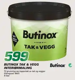 Coop Byggmix BUTINOX TAK & VEGG INTERIØRMALING tilbud