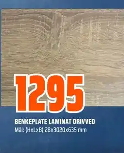 Obs Bygg BENKEPLATE LAMINAT DRIVVED tilbud