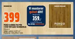 Obs Bygg PERGO GLOMMA PAD PRO 1-STAV VINYLGULV M/UNDERLAG tilbud