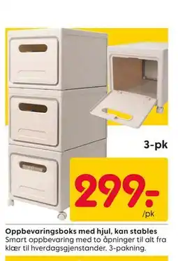 Rusta Oppbevaringsboks med hjul, kan stables tilbud