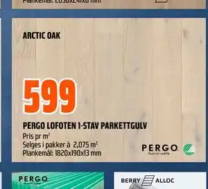 Obs Bygg PERGO LOFOTEN 1-STAV PARKETTGULV tilbud