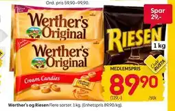 Rusta Werther’s og Riesen, Medlemspris tilbud