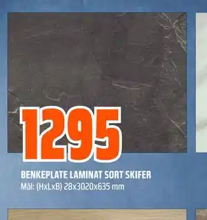 BENKEPLATE LAMINAT SORT SKIFER