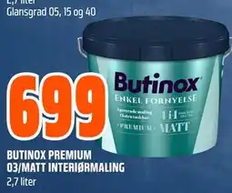 Obs Bygg BUTINOX PREMIUM 03/MATT INTERIØRMALING tilbud