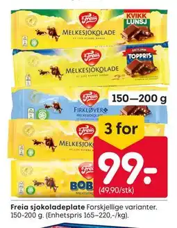 Rusta Freia sjokoladeplate tilbud
