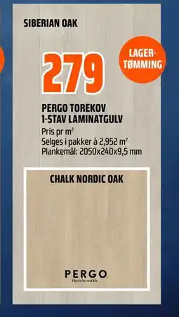 Obs Bygg PERGO TOREKOV 1-STAV LAMINATGULV tilbud