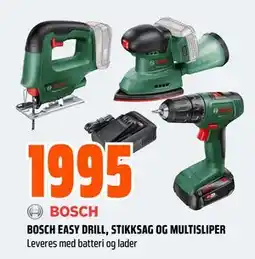 Obs Bygg BOSCH EASY DRILL, STIKKSAG OG MULTISLIPER tilbud