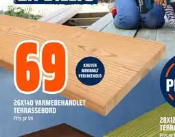 Obs Bygg 26X140 VARMEBEHANDLET TERRASSEBORD tilbud