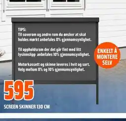 Obs Bygg SCREEN SKINNER 130 CM tilbud
