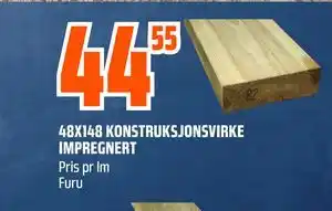 Obs Bygg 48X148 KONSTRUKSJONSVIRKE IMPREGNERT tilbud