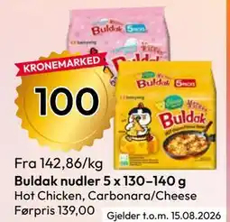 Gigaboks Buldak nudler 5 x 130–140 g tilbud