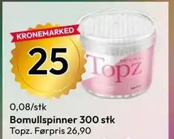 Gigaboks Bomullspinner 300 stk tilbud
