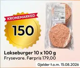 Gigaboks Lakseburger 10 x 100 g tilbud