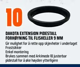 Obs Bygg DAKOTA EXTENSION PIDESTALL FORHØYNING TIL FLISHELLER 9 MM tilbud
