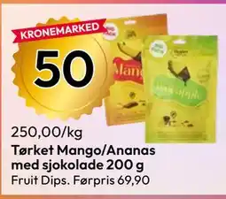 Gigaboks Tørket Mango/Ananas med sjokolade 200 g tilbud