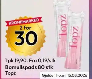 Gigaboks Bomullspads 80 stk tilbud