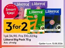Gigaboks Läkerol Big Pack 75 g tilbud
