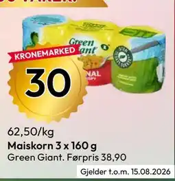 Gigaboks Maiskorn 3 x 160 g tilbud