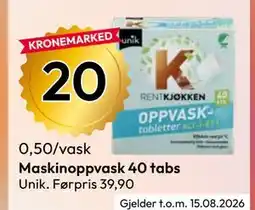 Gigaboks Maskinoppvask 40 tabs tilbud