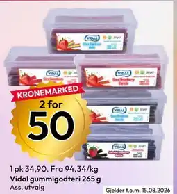 Gigaboks Vidal gummigodteri 265 g tilbud