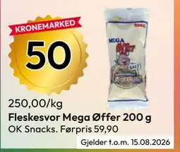 Gigaboks Fleskesvor Mega Øffer 200 g tilbud