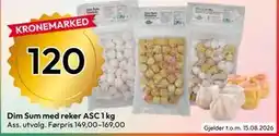 Gigaboks Dim Sum med reker ASC 1 kg tilbud
