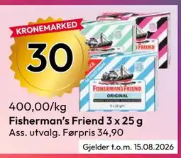 Gigaboks Fisherman’s Friend 3 x 25 g tilbud