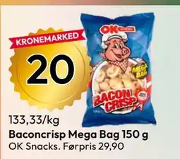 Gigaboks Baconcrisp Mega Bag 150 g tilbud