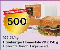 Gigaboks Hamburger Homestyle 20 x 150 g tilbud