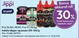 Gigaboks Indiske dipper og sauser 215–340 g tilbud
