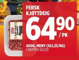 Meny FERSK KJØTTDEIG tilbud