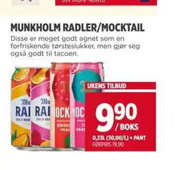 Meny MUNKHOLM RADLER/MOCKTAIL tilbud