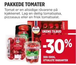 Meny PAKKEDE TOMATER tilbud