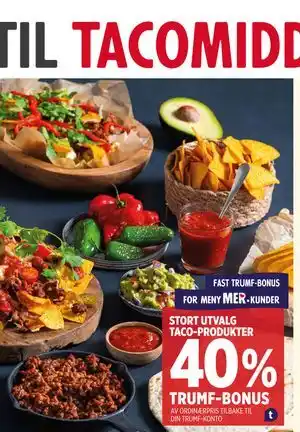 Meny STORT UTVALG TACO-PRODUKTER tilbud