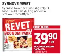 Meny SYNNØVE REVET tilbud
