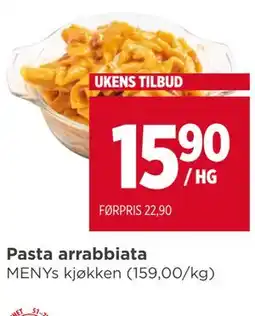 Meny Pasta arrabbiata tilbud