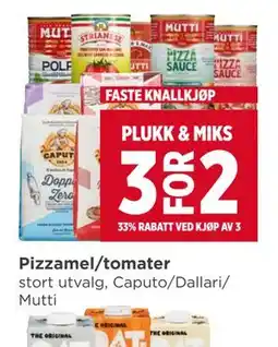 Meny Pizzamel/tomater tilbud