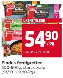 Meny Findus ferdigretter tilbud