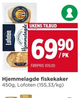 Meny Hjemmelagde fiskekaker tilbud