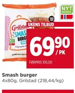 Meny Smash burger tilbud