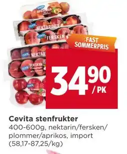 Meny Cevita stenfrukter tilbud